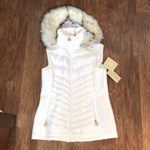 Michael Kors white down vest NWT